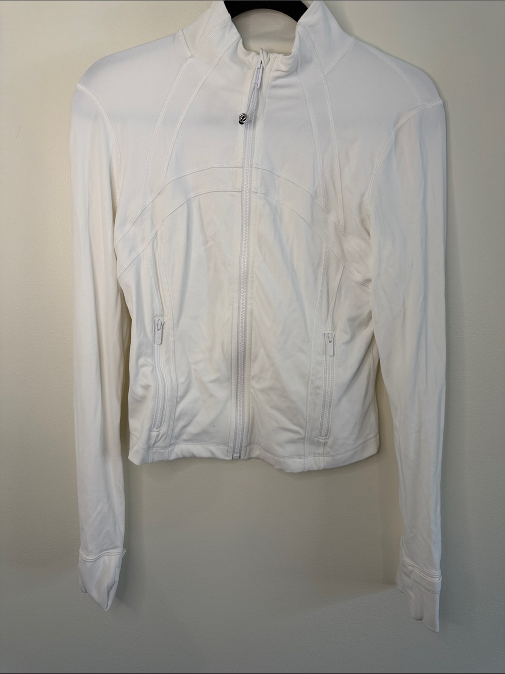 Lululemon Define Cropped Jacket Nulu Zip Up Activewear Running White Women's 8